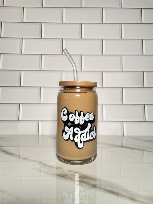 Coffee Addict Glass Can