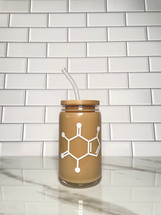 Caffeine Molecule Glass Can